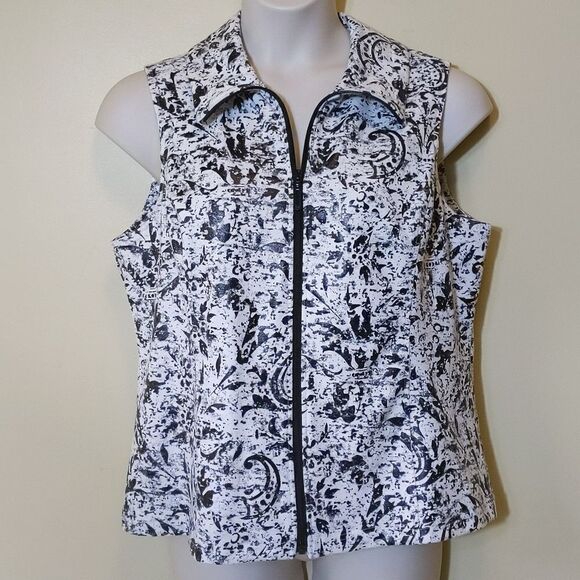 Chico's L 12 Weekends Zip Front Outerwear Vest Jacket Transitional Weather - Picture 1 of 13